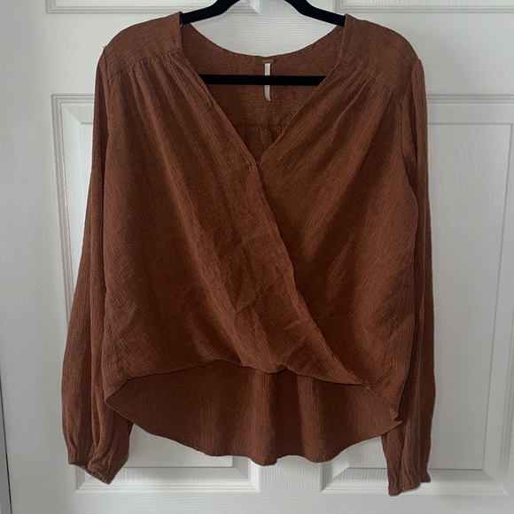 Free People Brown Blouse Size Small - Picture 3 of 7